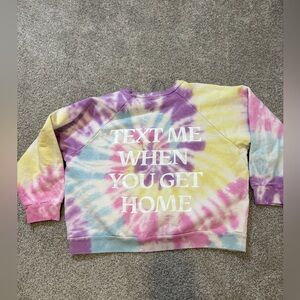 NWOT Lonely Ghost Text Me When You Get Home tie-dye crewneck Small
